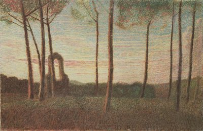 Landscape of the Villa Borghese by Giuseppe Pellizza da Volpedo